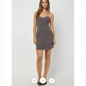 NEEDII MYA Sweetheart Dress Elegant Gray Strapless Size Large NWTS
